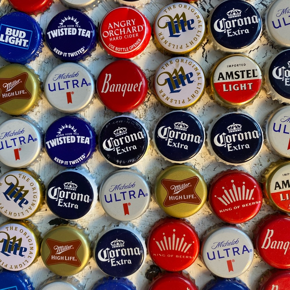 100 Used Bottle Caps for Craft Projects